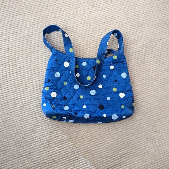 Cute blue polka dotted Vera Bradley bag - Picture 2 of 5